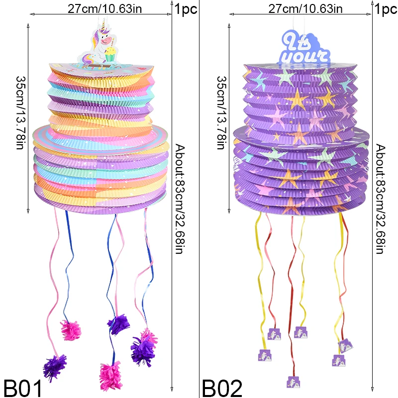 1 Набор Подарочная коробка Pinata Мультяшные единороги звезды фонари конфет декор