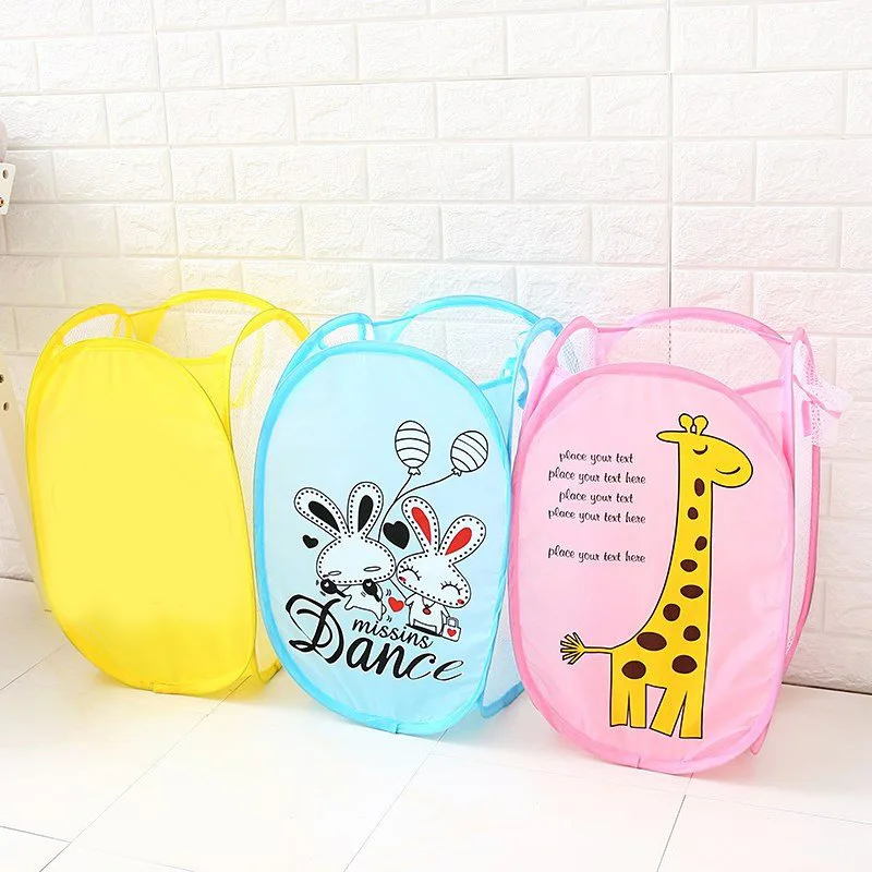 Foldable Dirty Clothes Blue Basket Cartoon Laundry Storage Children's Toy Sundries Sto