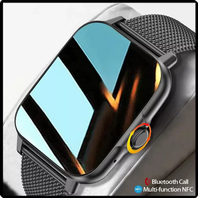 

New NFC Smart Watch Men 1.69 inch Full Touch Waterproof Fitness Tracker Bluetooth Call For Android ios Smartwatch Women Box