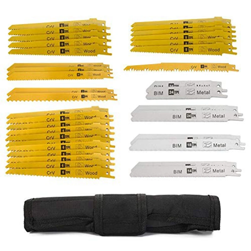 

36PCS Reciprocating Saw Blades Pruning Saw Blade for Wood Metal Plastic Sawzall Blade Set with Common Saws