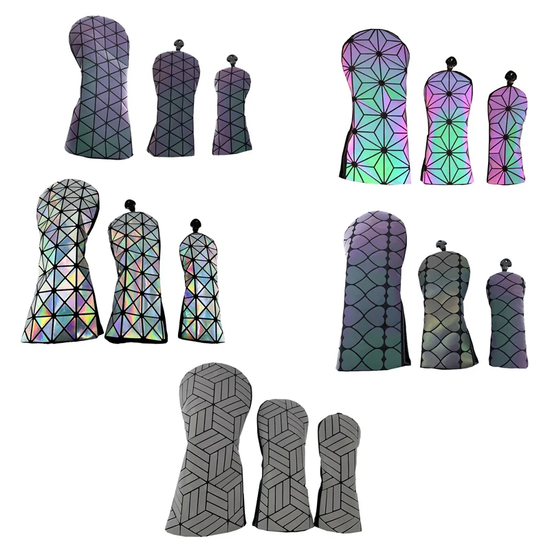 

Luminous design Golf Wood Cover For Driver Fairway Hybrid PU Leather Waterproof Golf Club Cover Set Protector with Number Tags