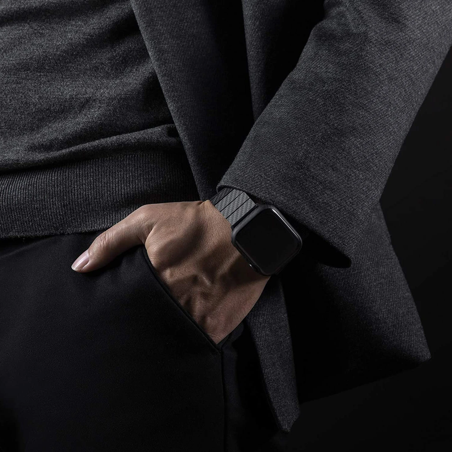 Ремешок из углеродного волокна для Apple Watch Band легкий звеньевой браслет iWatch Series 5 4 3