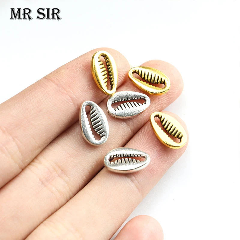 

30pcs Shells Shape Spacer Beads Antique Gold/Silver Color Alloy Loose Bead For Jewelry Making DIY Pendants Bracelets Accessories