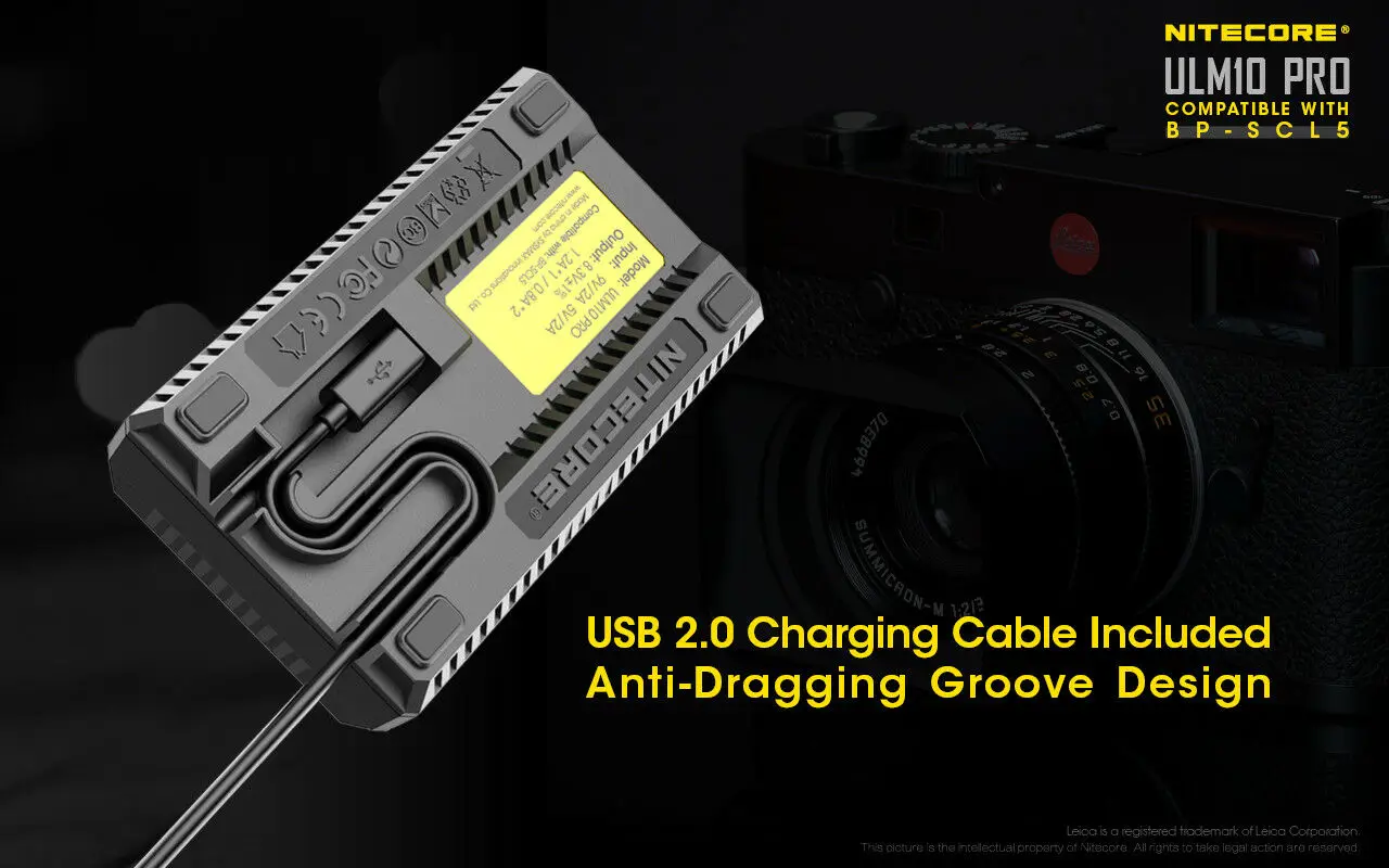 Фото USB-зарядное устройство для камеры Nitecore ULM10 Pro для Leica BP-SCL5 — M10 №2