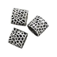 50pcs antique silver hollow round alloy metal beads fit european charm bracelets fashion jewelry findings components l1459