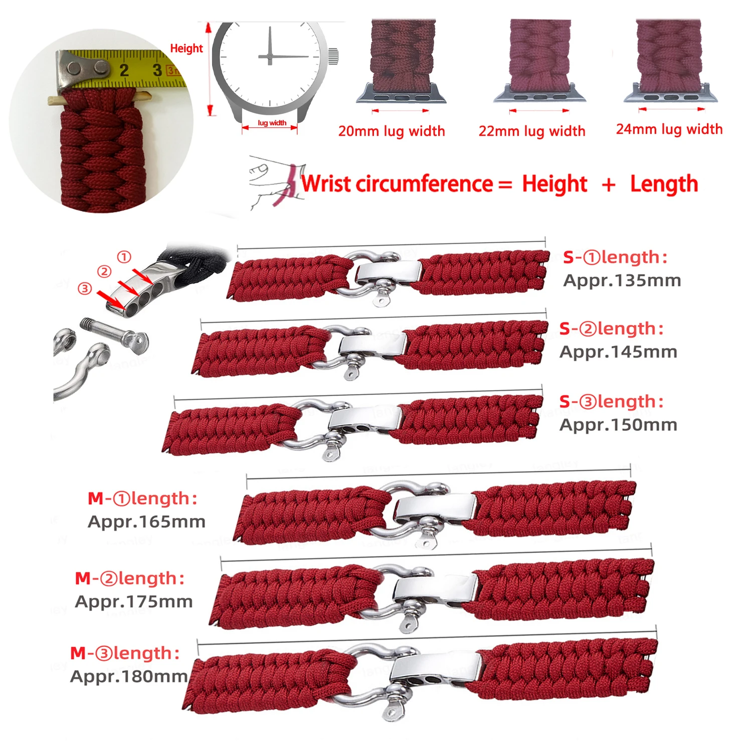 20 22mm Strap for Samsung Galaxy Watch 4 3 41mm 45mm Watch Band 42mm 46mm for Huawei Watch GT 2e Adjustable Buckle Rope Bracelet