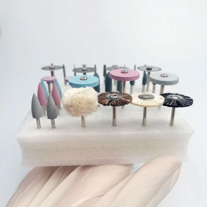 35pcs/Set Dental Popular HP Kit for grinding or polish Ceramics / Porcelain Applied to Laborary DIY Hobbies Diamond Burs brush