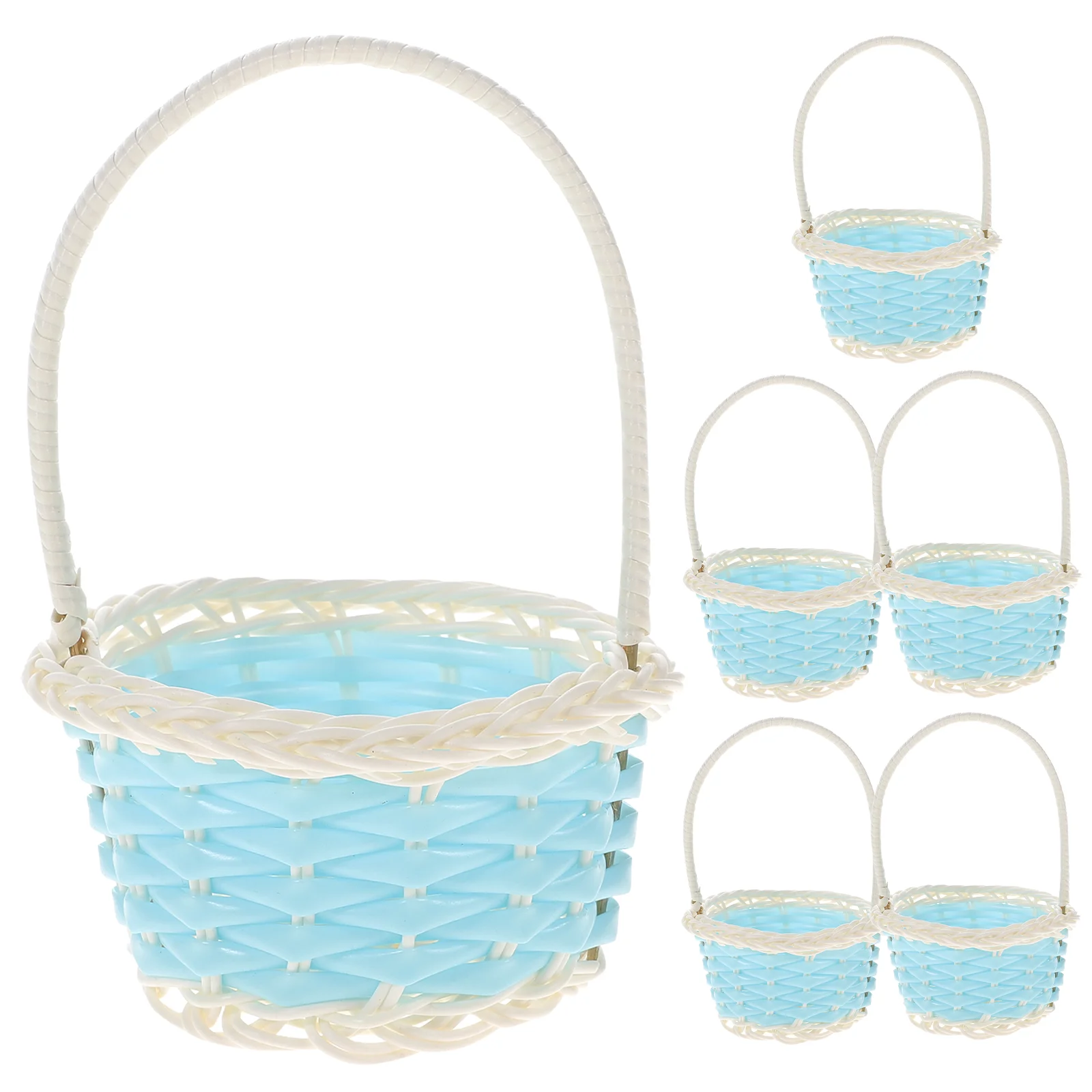 

6Pcs Mini Woven Baskets with Handles Flower Basket Party Favors Containers