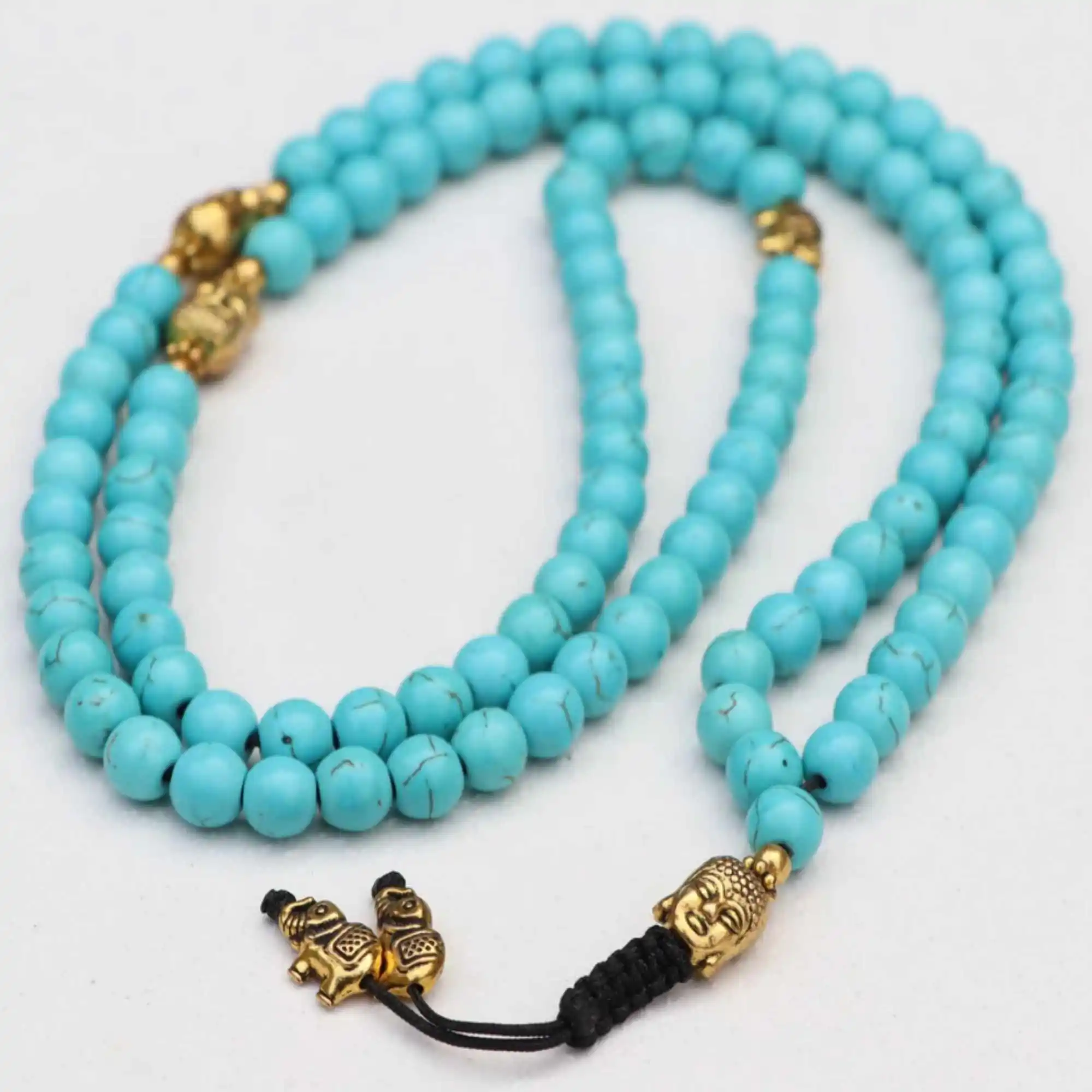 

8mm Natural Turquoise Buddha head gemstone beads Bracelet Practice Wristband Glowing Elegant Healing Spirituality National Style