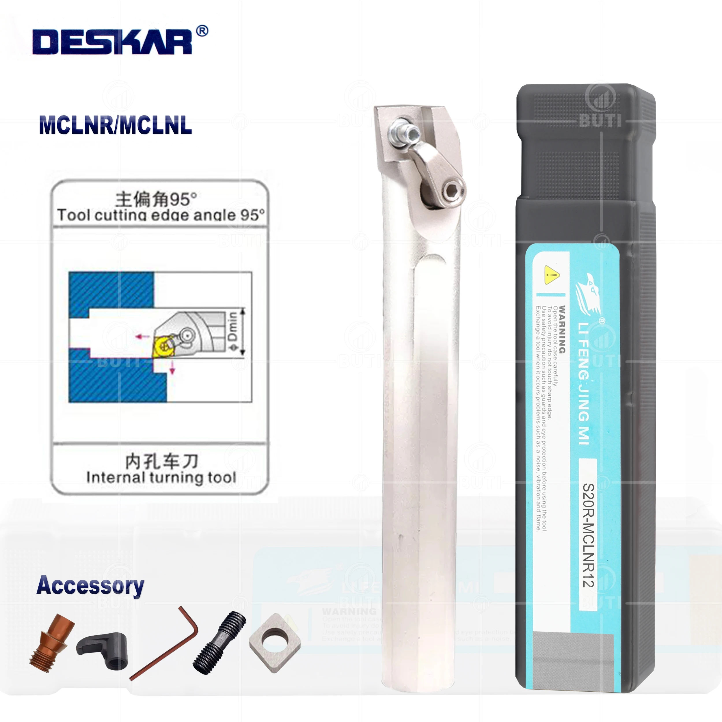 

DESKAR 100% Original MCLNR MCLNL CNC White Tool Holder HSS Metal Lathe Internal Turning Boring Bar Used For CNMG Carbide Inserts