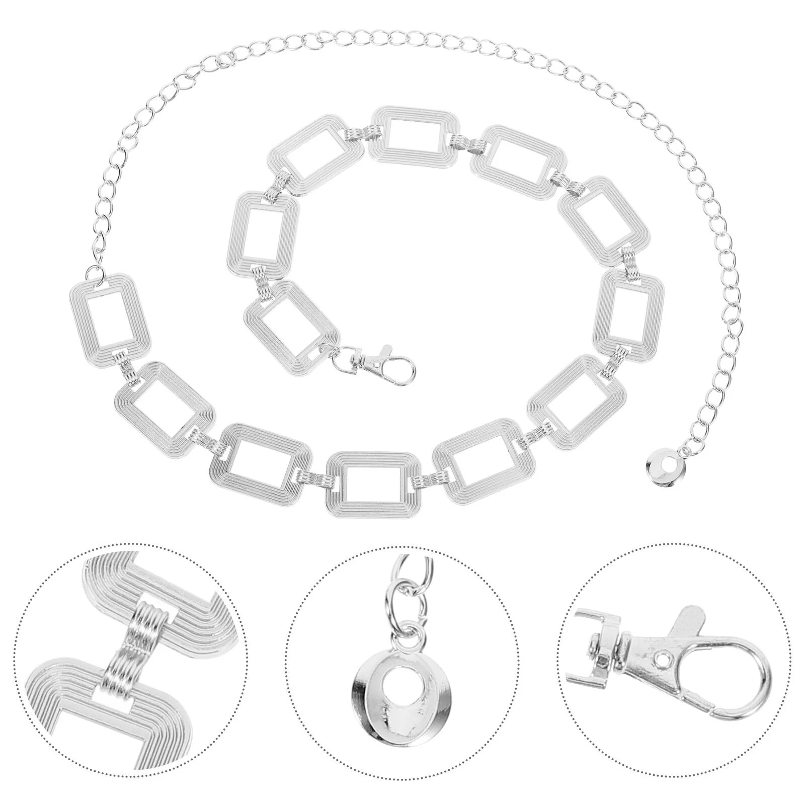 Квадратная пряжка на талию и цепочке женское украшение в европейском