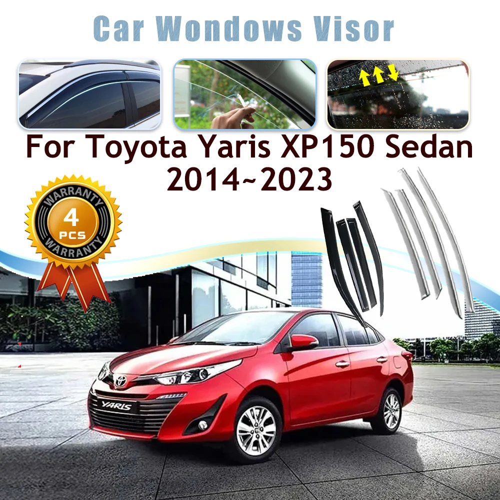 4 шт. автомобильные оконные козырьки для Toyota Yaris XP150 2014 ~ 2023 седан