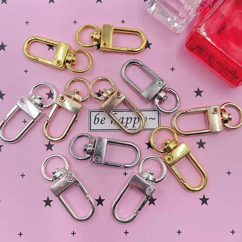 

20pcs/bag 12x33mm Alloy Rotate Keychain Buckle Dog Hook Bag Connectors For DIY Jewelry Making Findings Metal Accessories
