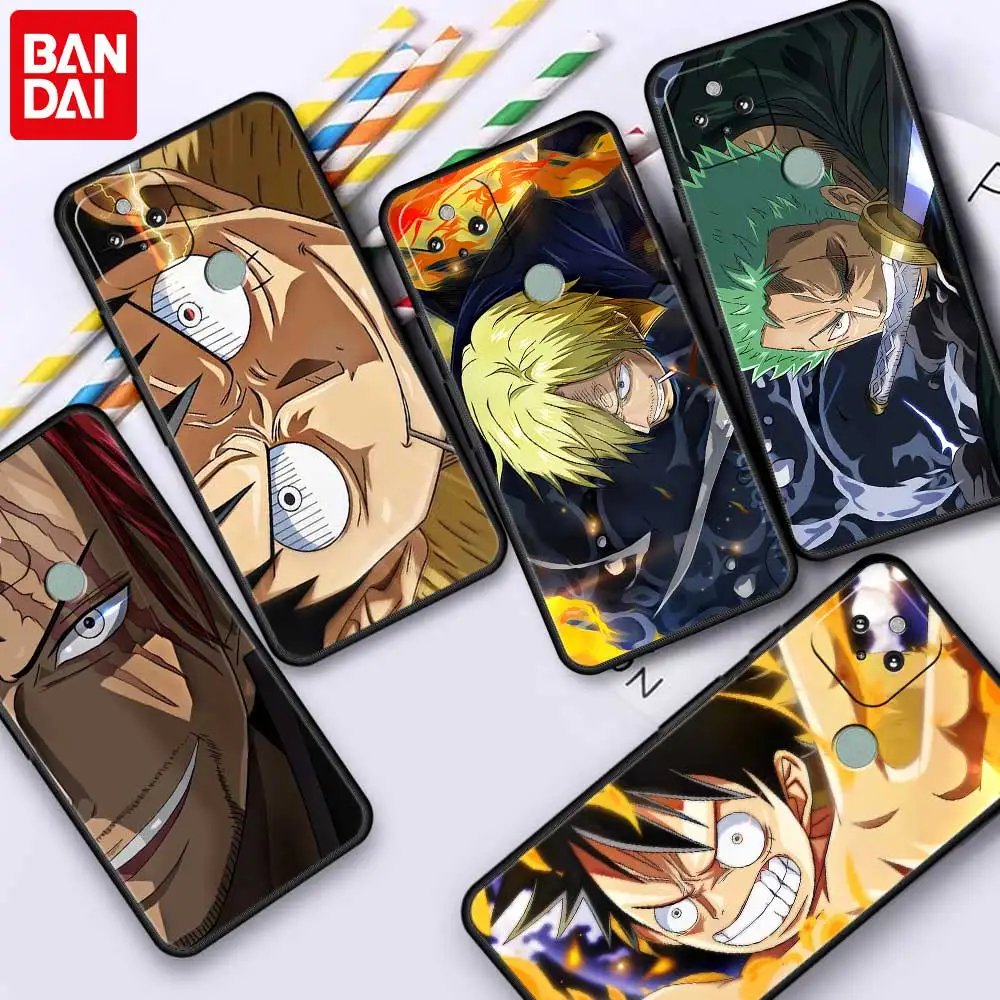 

Anime One Piece Zoro Luffy Case for Google Pixel 3 4 XL 4a 4G 5 5a 5G 6 Pro Coque Black Silicone Phone Cover Soft Back Shell