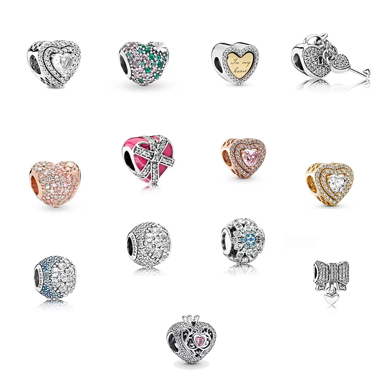 

Heart Circular Animal Beads Fit Original Pandora Charm Bracelet DIY Fashion Jewelry Making