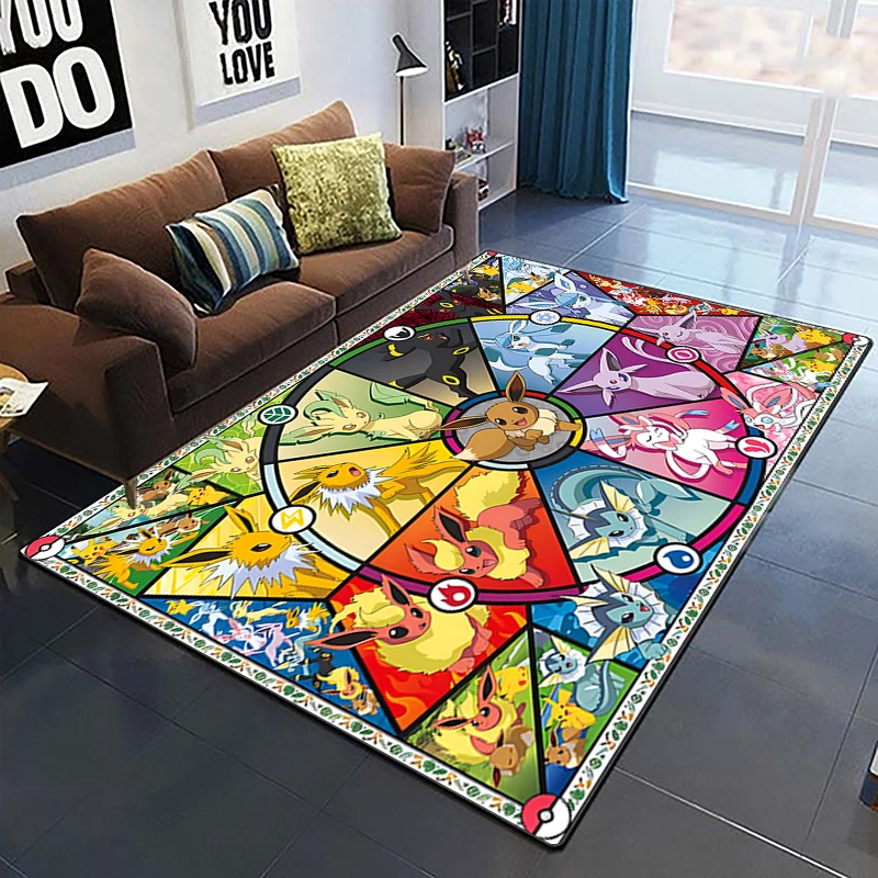 

Милый мультяшный декоративный Квадратный Ковер с аниме-рисунком, современный домашний напольный матовый ковер для гостиной и спальни, худо...