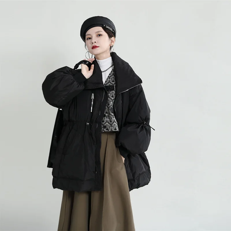 Women's down jacket in winter keeps warm, thickened, loose and slim, medium and long jacket.