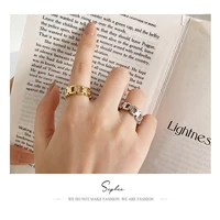 chain style hand rings titanium steel ring 14k real gold durable color preserving fashion simple pop ring for young women