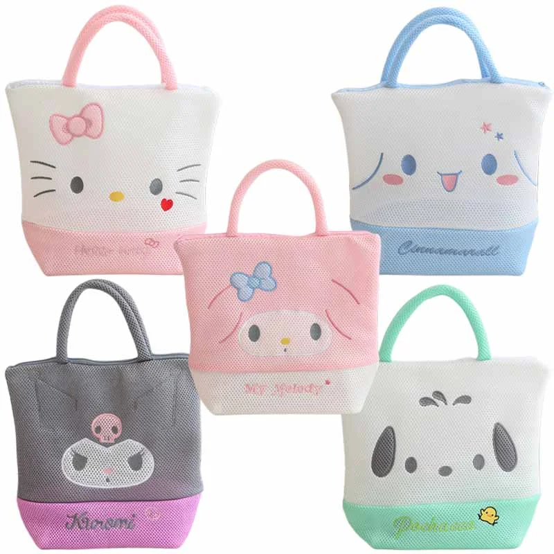 

Sanrios My Melody Kuromi HelloKittys Cinnamoroll Pochacco Cartoon Cute Laundry Bag Toiletries Storage Bags Portable Sand Handbag