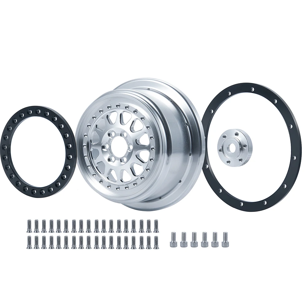 Фото Металлический колесный обод RCLIONS CNC для 1/10 RC Rock Crawler Багги пустынный грузовик Losi Baja Rey PRO-LINE #10134-00 обновленные детали №5