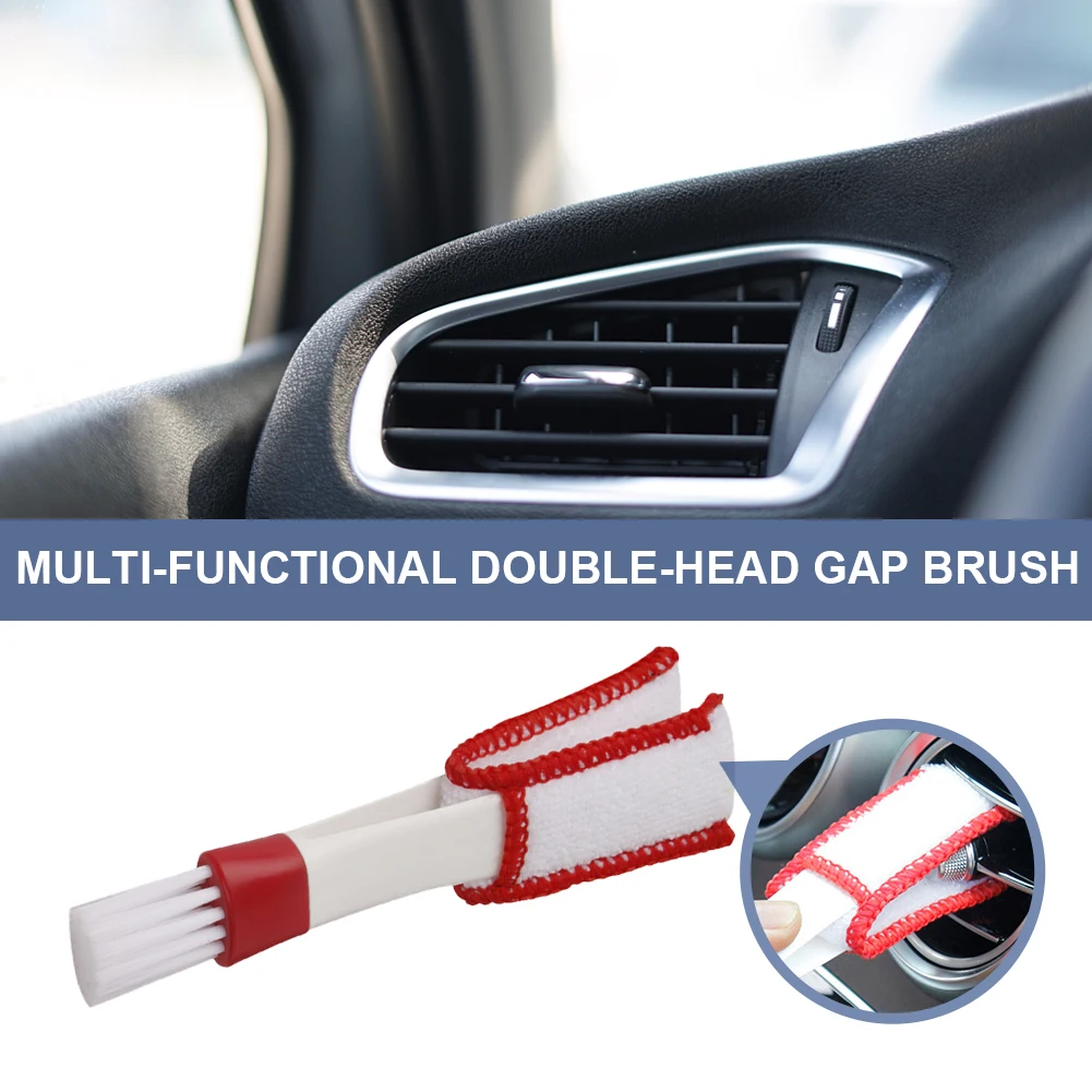 

Car Double-Headed Interior Gaps Multi-Function ABS Microfiber Air Conditioner Air Outlet Cleaning Soft Brush Tool