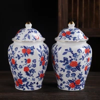 creative gold plated enamel general jar porch decoration large capacity sealed tea cans food containers ceramic jars home decor
