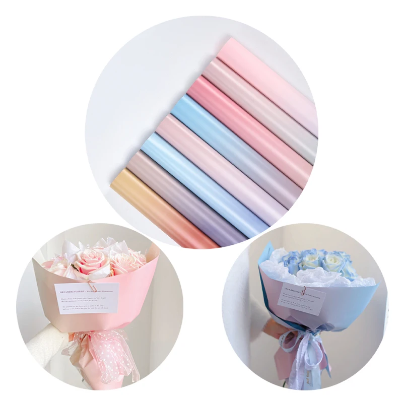 

20 Sheets Gradient Two-color Gift Wrapping Paper Waterproof Korean Flower Bouquet Paper Sets