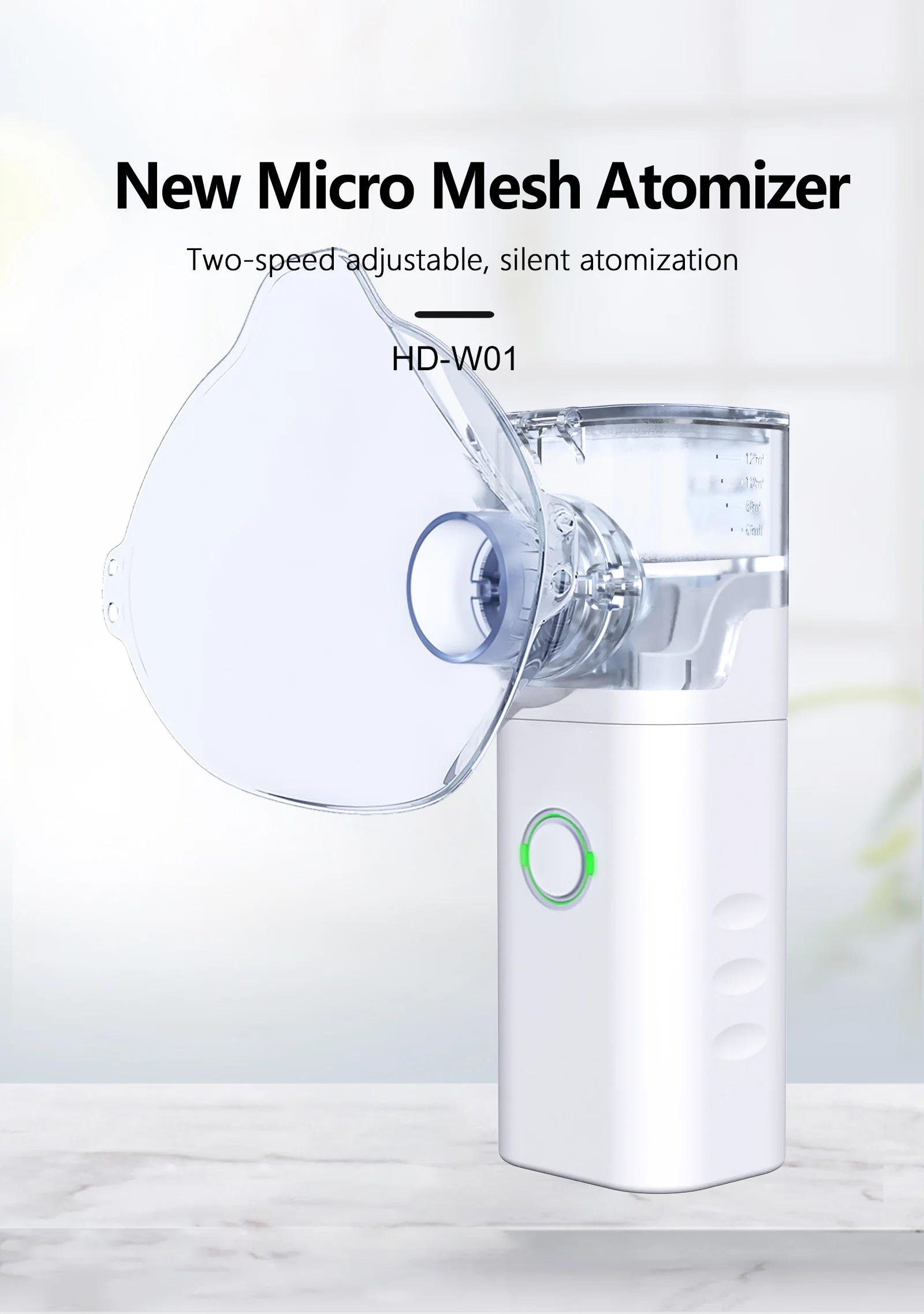

Hospital Personal Care Nebulizer Portable Multi-purpose Ultrasonic Nebulizer Inhaler Respirator
