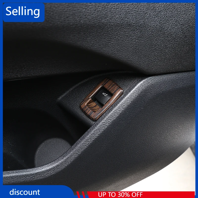 

1 Pcs For BMW X1 F48 2016-19 For BMW X2 F47 ABS Interior Tail Door Switch Frame Button Cover Pine Wood Grain Car Accessory fast
