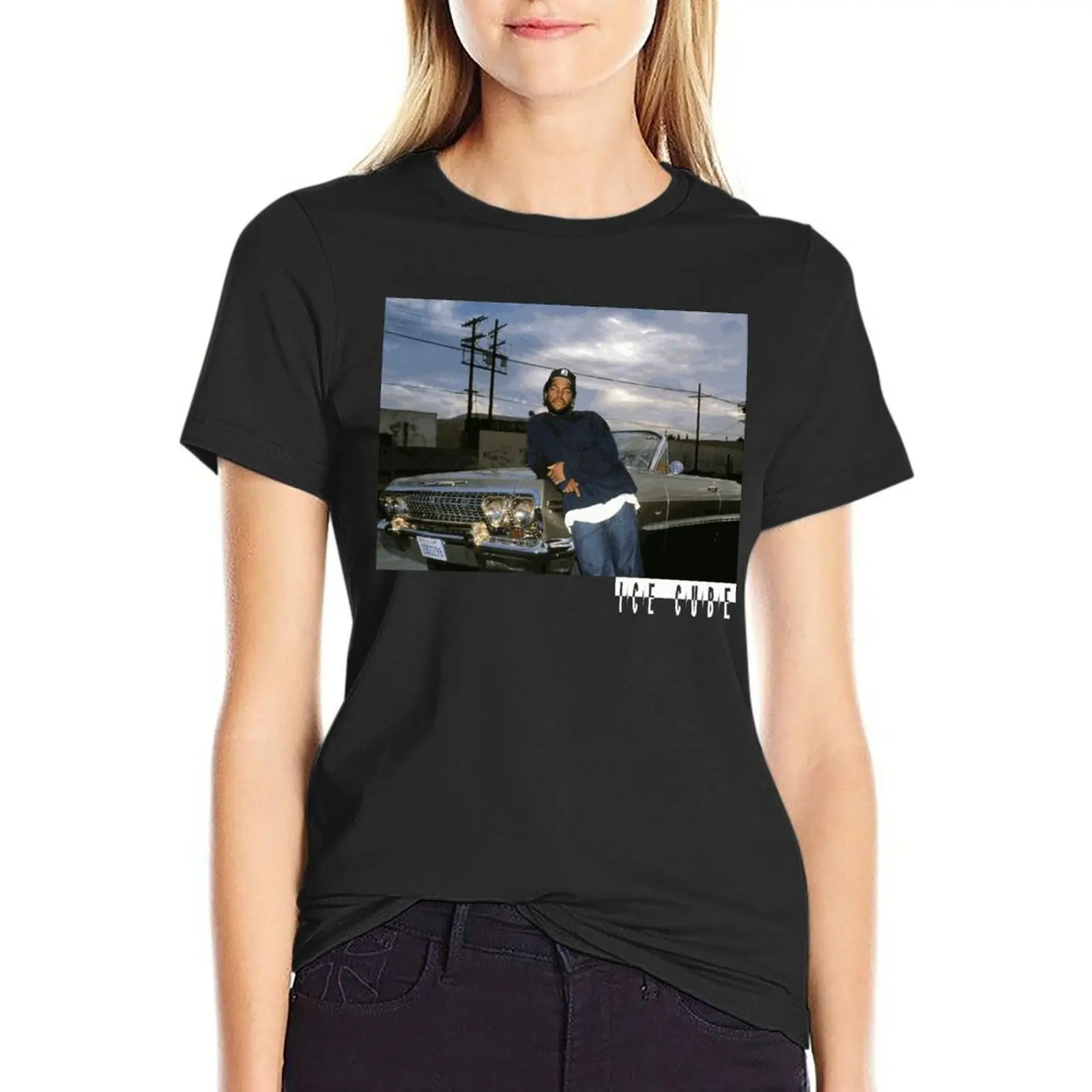 

Ice Cube - Impala Oversize T-Shirt Personalized Womens Clothing Short Sleeve Streetwear Plus Size Top Tee