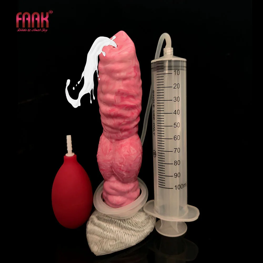 FAAK 8 Inch Animal Wolf Dog Knot Function DildoSilicone Sex 