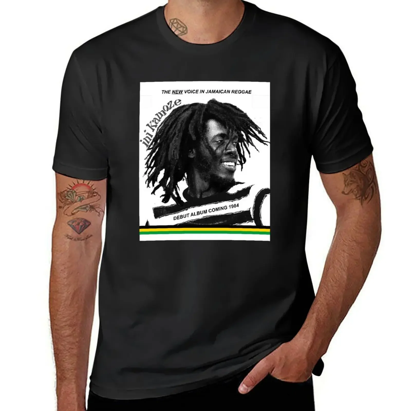 Ini Kamoze-винтажная промо-футболка 1984 для мальчика винтажная одежда мужские высокие
