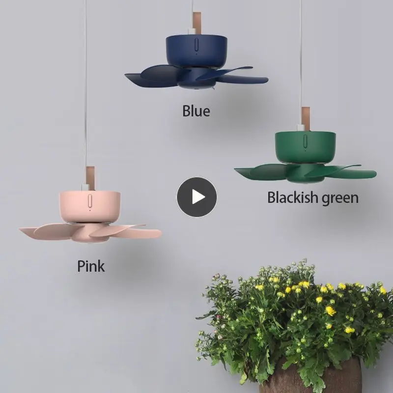 

Remote Control Timing USB Powered Ceiling Fan 4 Speed Cooling Hanging Fan For Bed Camping Indoor Outdoor Hanging Tent Hanging