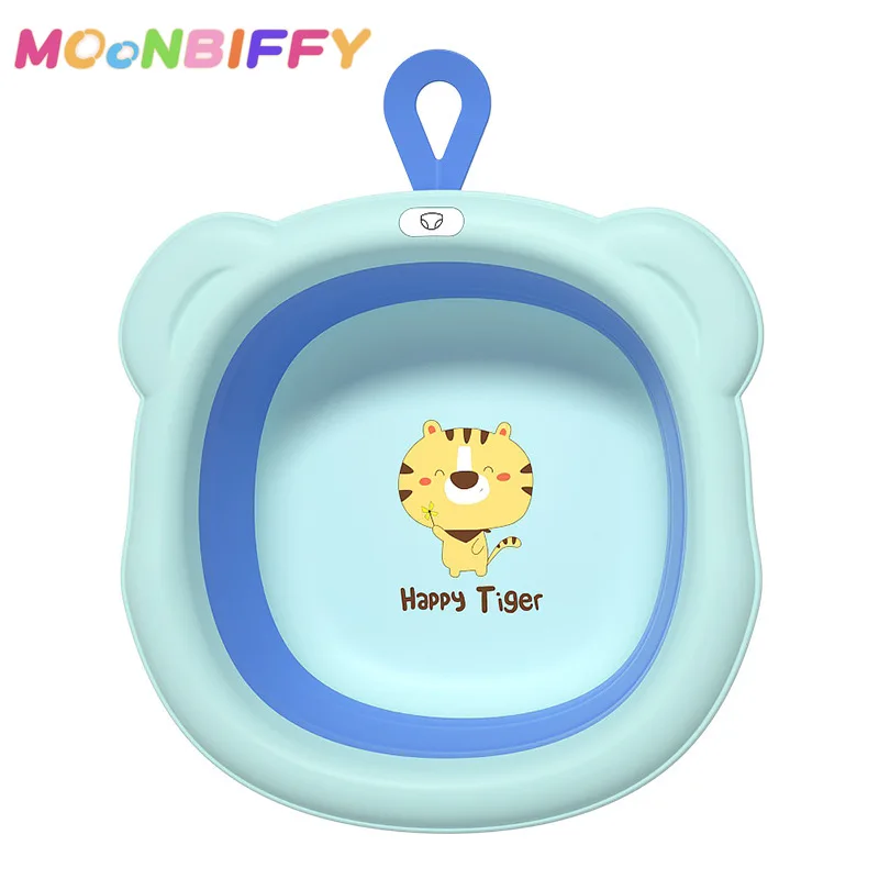 

Portable Cartoon Tiger Plastic Washbasin Newborn Baby Washing Foot Washing Butt Basin Children's Mini Foldable Hanging
