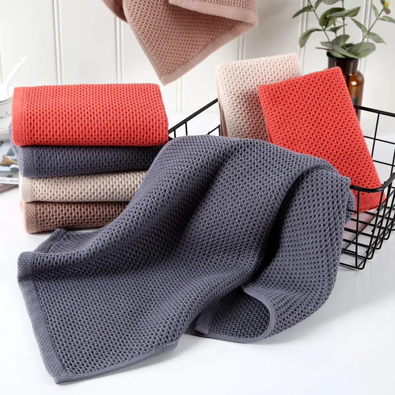 

34x73cm Cotton Hand Towels Plaid Honeycomb Towel Washcloth Face Care Magic Bathroom Sport Household Towel