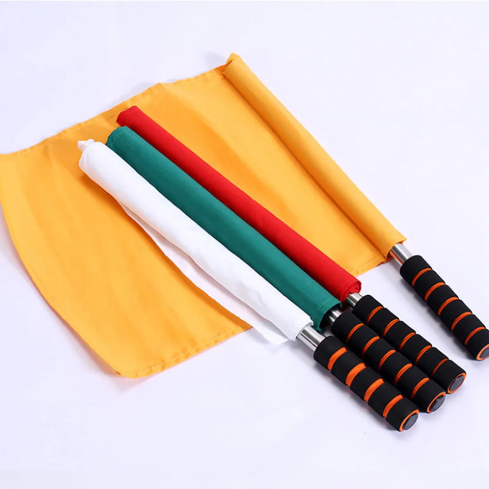 

4 Pcs Referee Flag Soccer Flags Warning Athletic Gear Sports Match Signal Race Conducting