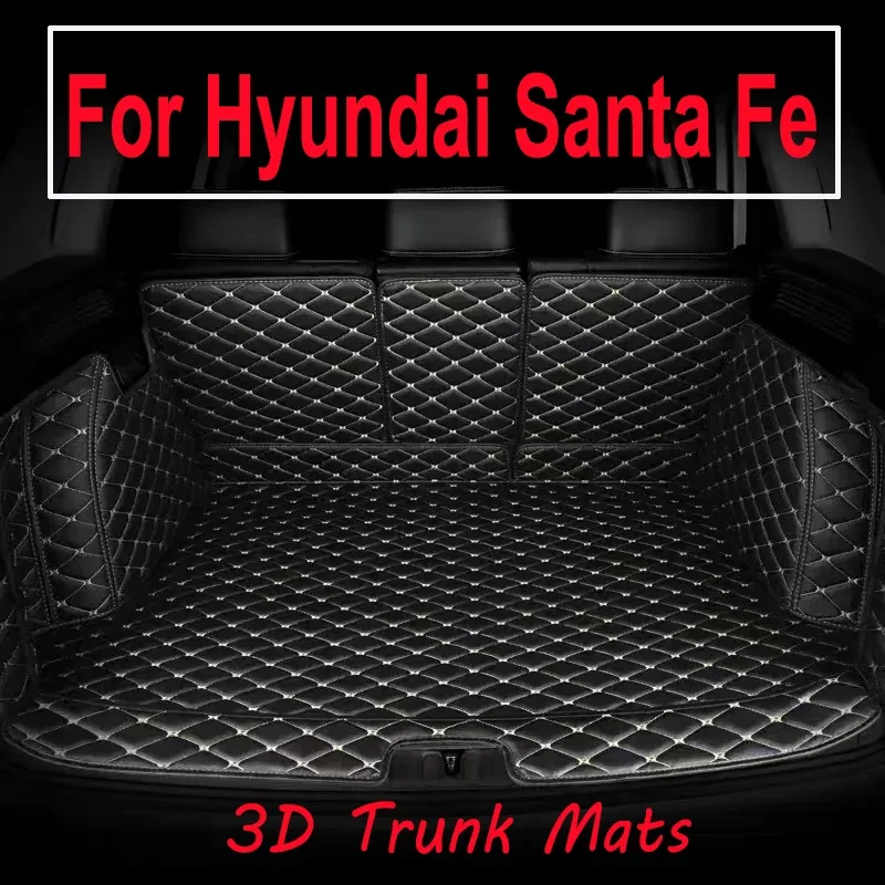 Car Rear Trunk Mats For Hyundai Santa Fe TM 2019 2020 2021 2022 2023 5seat Luxury Matts Interior LWB Version Accessories