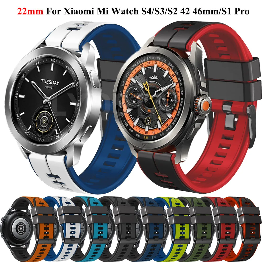 Hot 22mm Silicone Strap For Xiaomi Watch S1 Active Pro S4 S3 S2 Smartwatch Band Bracelet 2 Sport