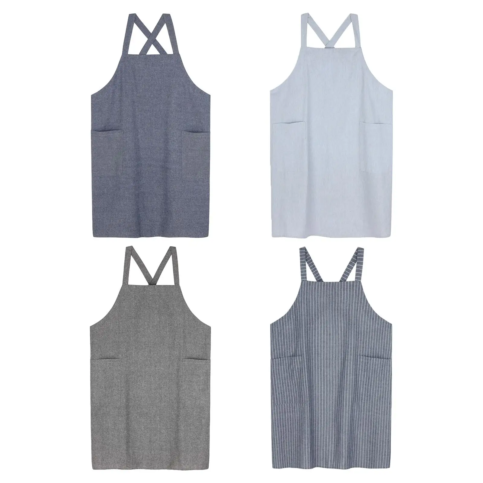 

Женское платье-сарафан, фартук бариста, водонепроницаемый фартук с карманами без рукавов, нагрудник для дома, фермерского хозяйства, кухни, ...