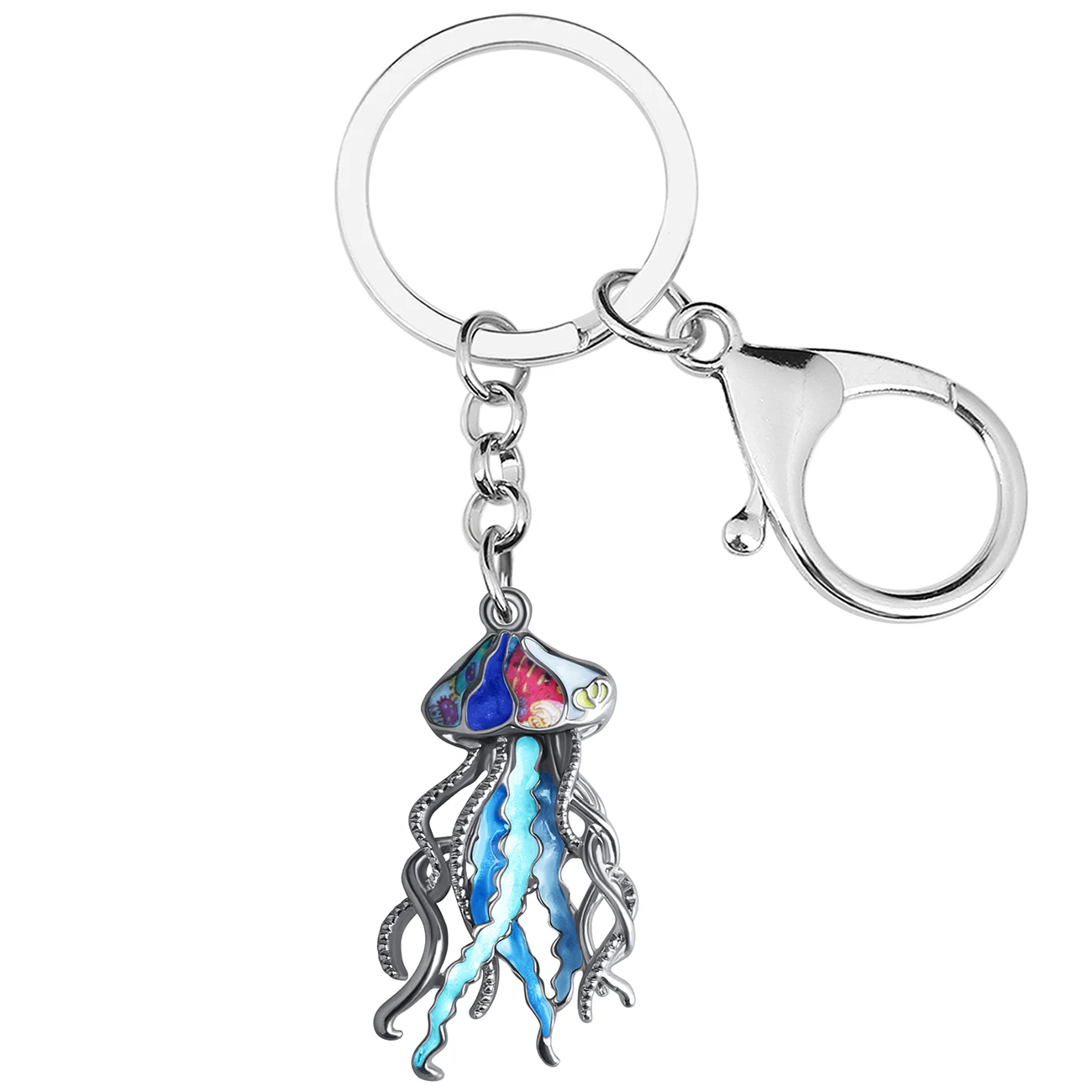 

ARWA Enamel Alloy Metal Floral Ocean Jellyfishes Keychains Car Keyrings Fashion Jewelry For Women Girls Unique Charms Gifts