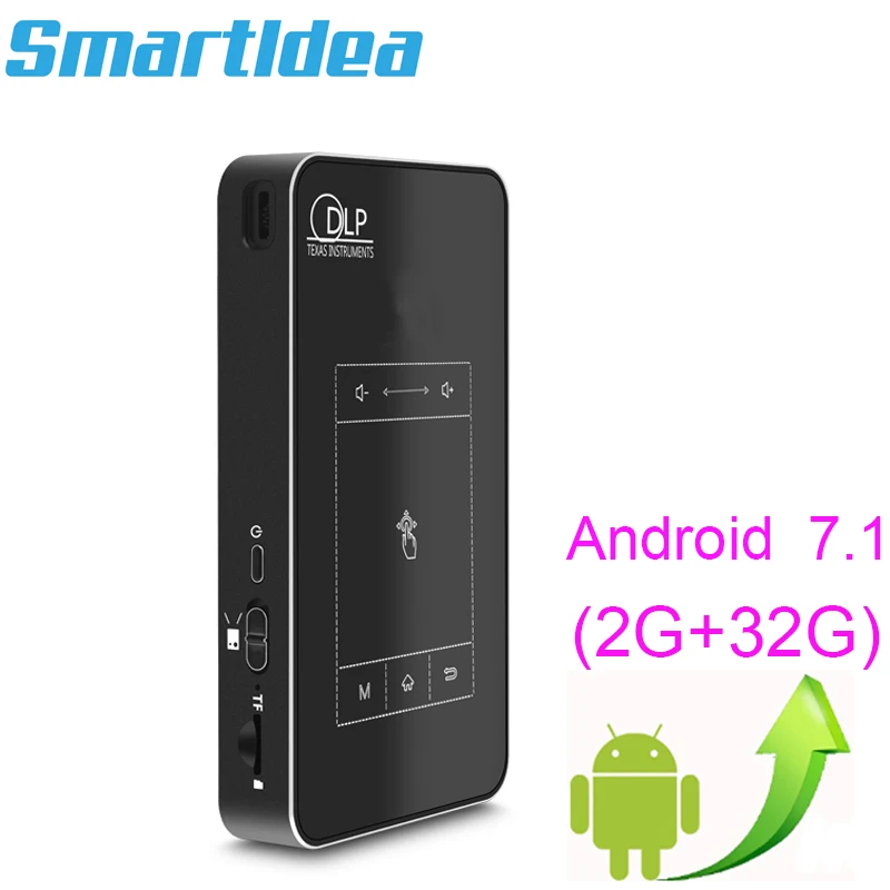 

Newest Android7.1.2 Mini DLP LED Home Cinema Smart Projector 2G RAM Full HD 1080P Beamer BT AirPlay Miracast AC3 Proyector