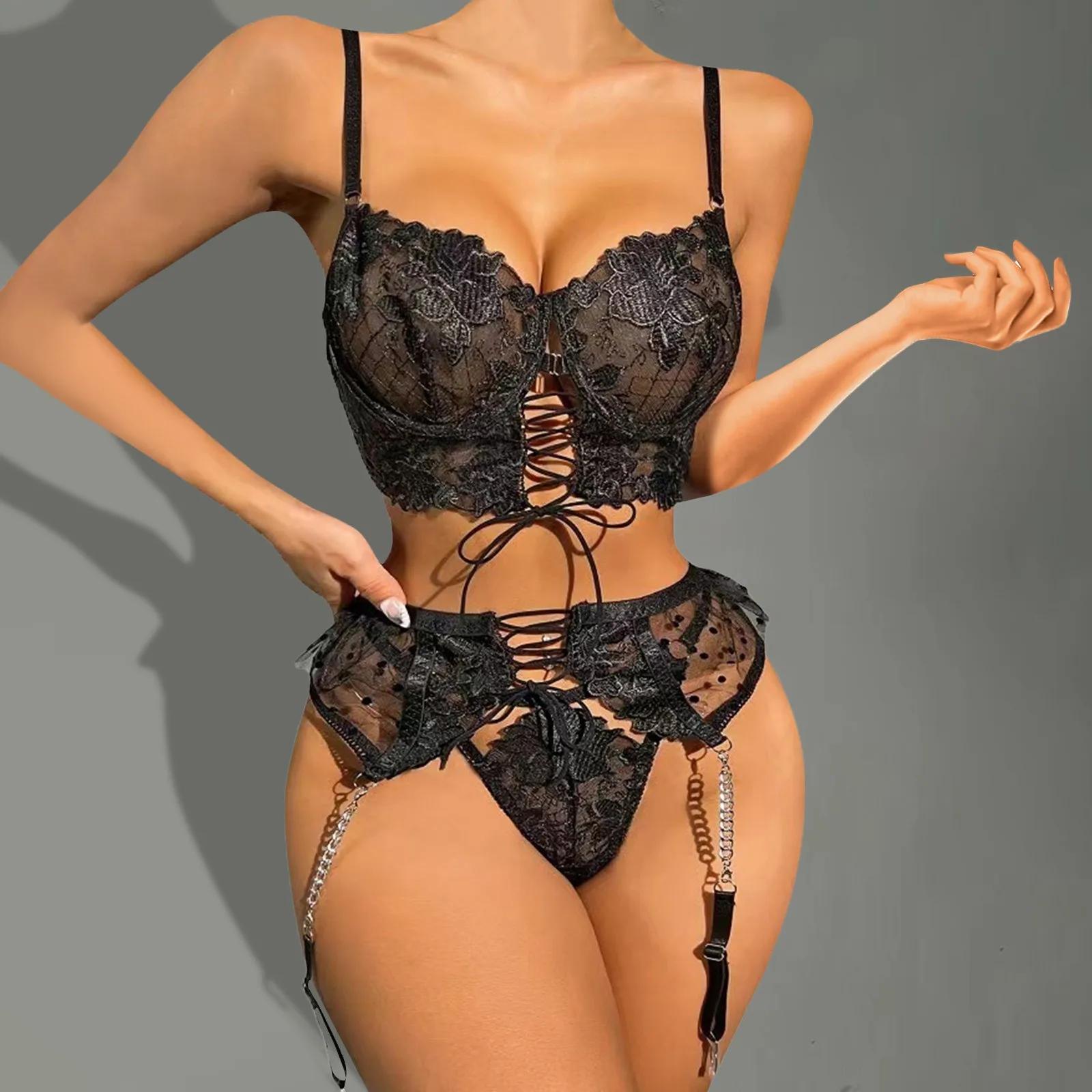 

Women Fashion Sexy Underwear Lingerie Sling Hollow Mesh Suspenders Sexy Lingerie I Love Daddy Lingerie