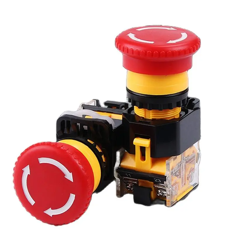 

LA38-11ZS 600 В/10A аварийный стоп кнопочный переключатель отверстие 22 мм самоблокирующийся гриб Emergencyy кнопочный переключатель 1NO 1NC