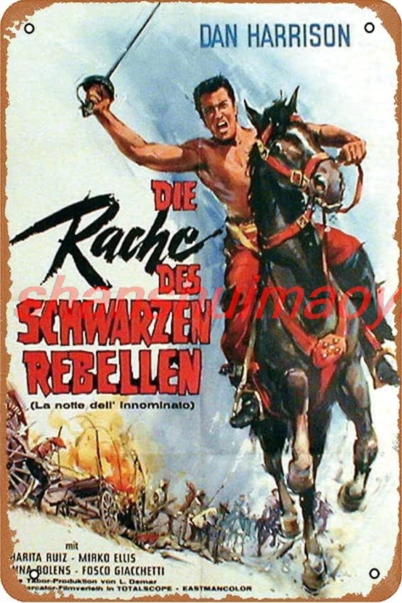 Металлическая жестяная вывеска Notte dell'innominato La Movies 8x12 дюймов настенный декор