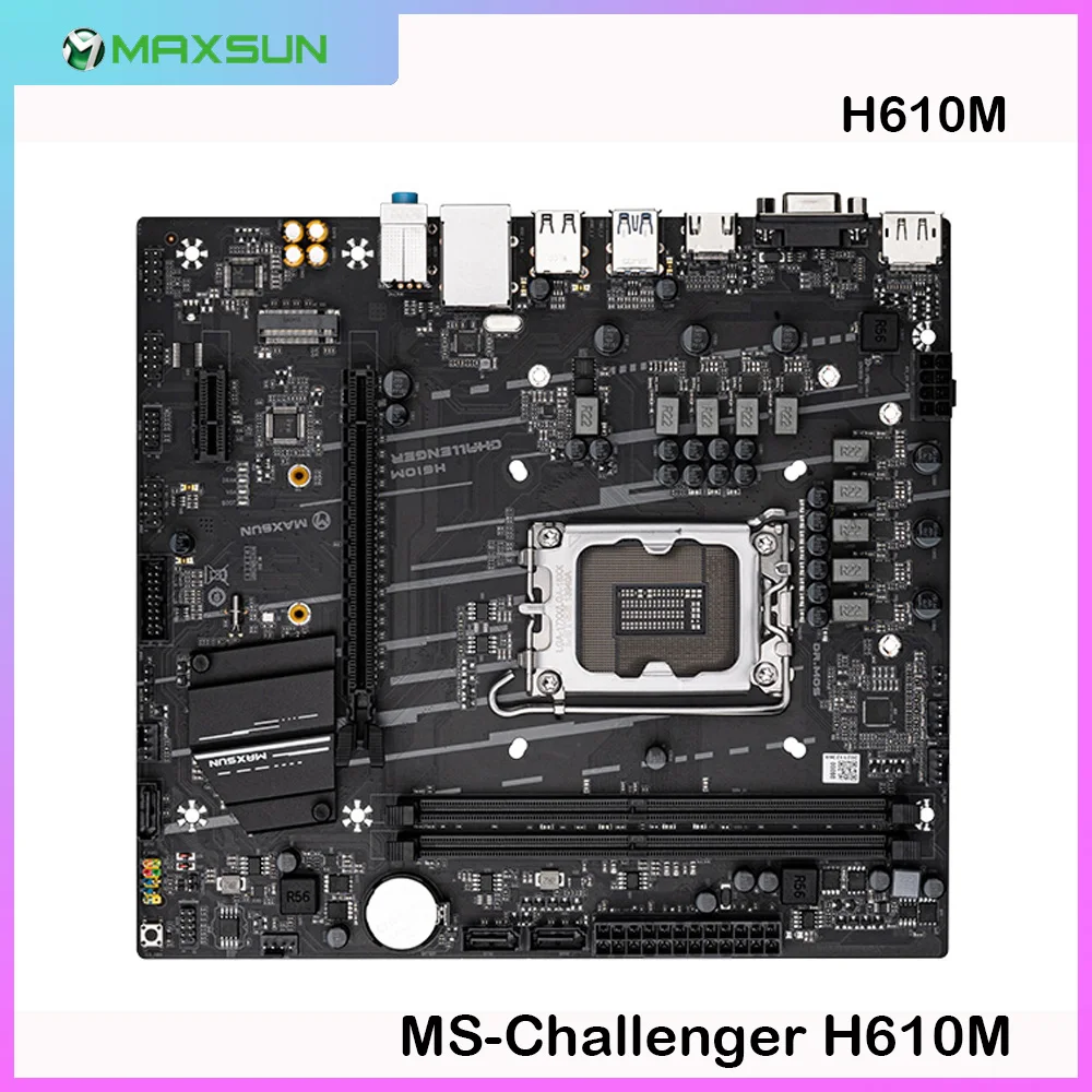 

Новая оригинальная материнская плата MS-Challenger H610M для настольного компьютера MAXSUN материнская плата с поддержкой 12-го ядра LGA1700 H610 чипсет DDR4