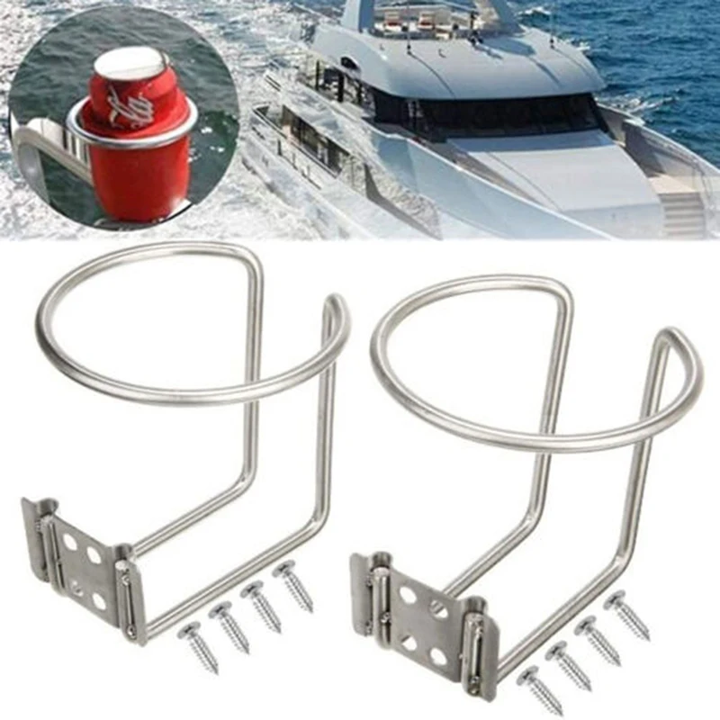 

2pcs Cup Stainless Steel Boat Drink Holder Truck Ring Holders Car Marine RV