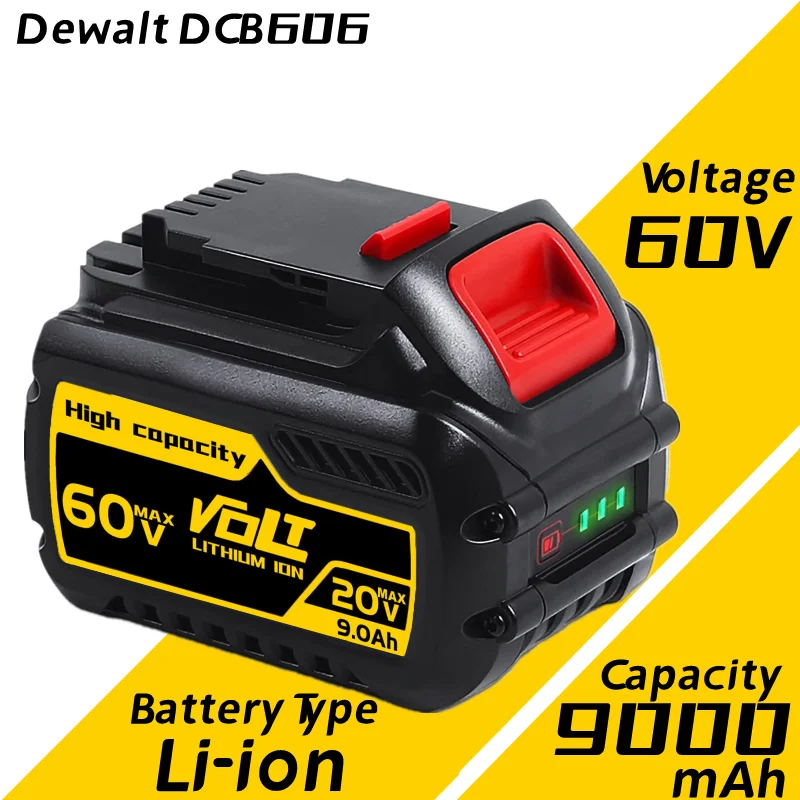 

9000 мАч Dewalt FlexVolt 120 в 60 в 20 в, сменная батарея, инструменты Dewalt, аккумулятор для дрели DCB606 DCB612 DCB609 DCB200