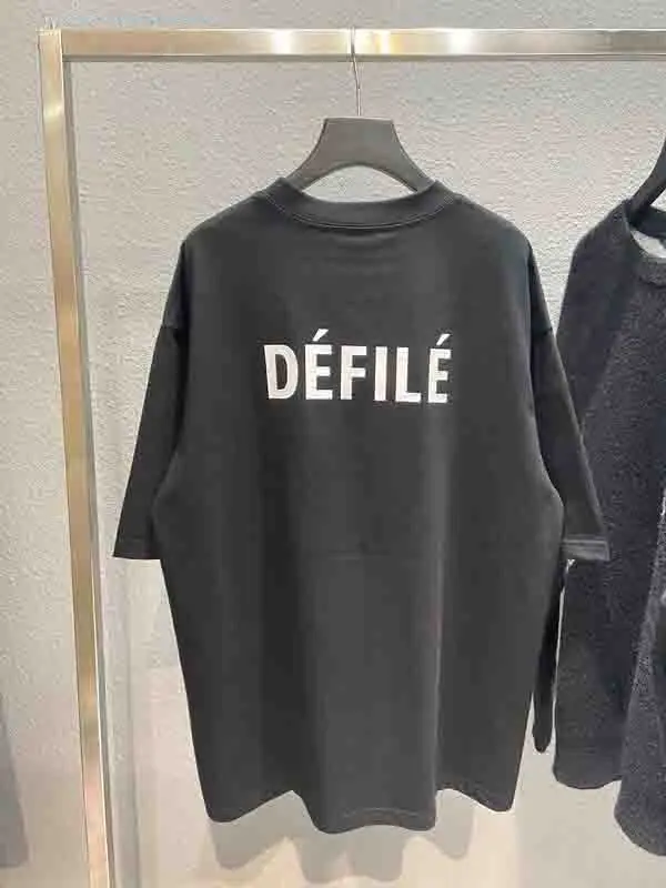 

2021 Luxury Best Version Defile Printed Women Men T shirts Hiphop Oversized Men Cotton T shirt
