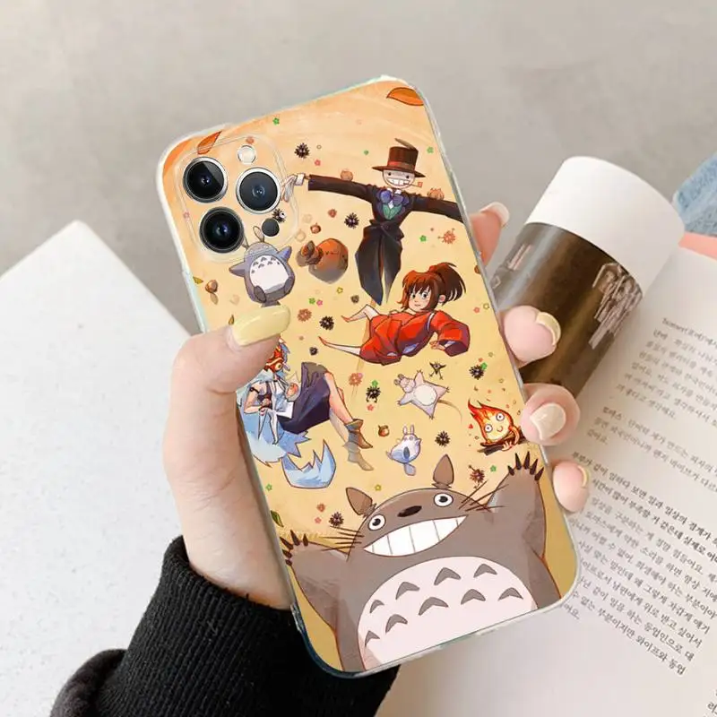 Чехол для телефона с рисунком Аниме Тоторо iPhone 11 12 13 mini pro XS MAX 8 7 6 6S Plus X 5S SE 2020 XR -