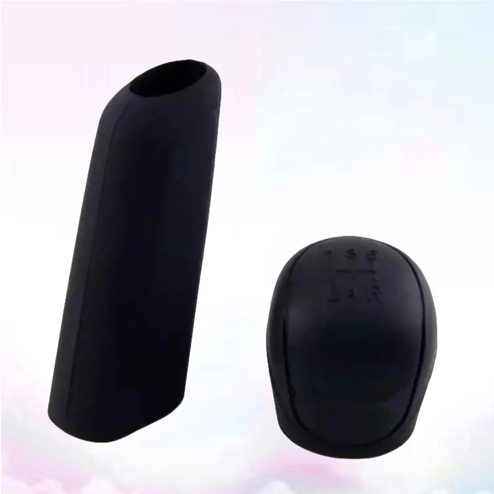 

2 Sets Car Silicone Gear Head Hand Brake Cover Car Pendant Gear Cover(Black)